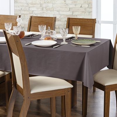Toalha de Mesa 8 Lugares Térmica Impermeável 1,40 m x 2,50 m 100% Policloreto de Vinila - Marrom