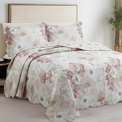 Kit Cobre Leito Colcha Magnus Solteiro 2 Peças Dupla Face Estampado Floral - Vintage - 100% Poliéster