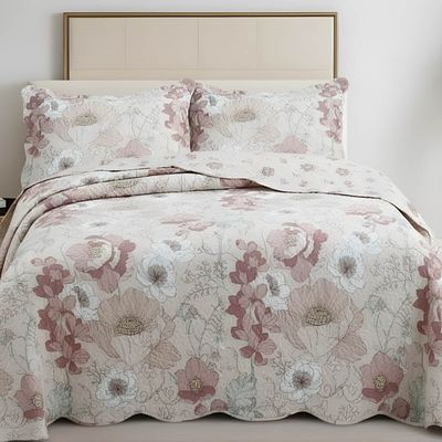 Kit Cobre Leito Colcha Magnus Solteiro 2 Peças Dupla Face Estampado Floral - Vintage - 100% Poliéster