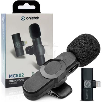 Microfone de Lapela sem Fio Conexão Lightning para IOS - ON-MC802