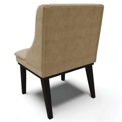 Kit 4 Cadeiras Decorativas Sala de Jantar Base Fixa de Madeira Firenze Suede Nude/Preto G19 - Gran Belo