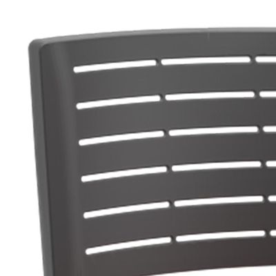 Cadeira Empilhável Fixa Escritório Multiuso Base Preta Kimi P03 Preto - Lyam Decor