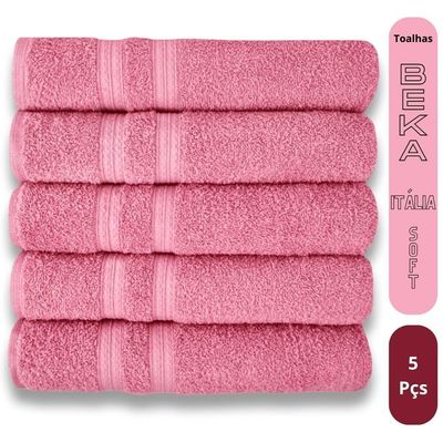 Kit 5 Toalhas Super Grossa Felpuda E Macia 80x150cm Beka Branco