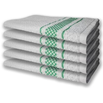 10 Panos de Prato Atoalhado Felpudo Premium 5 Verde 5 Preto