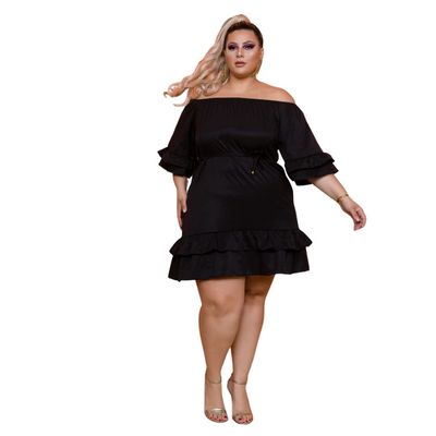 VESTIDO PLUS SIZE DOLCE SEDUTTI COM CIGANINHA GG / Vermelho