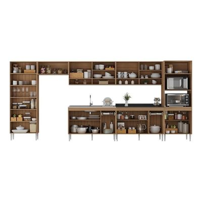 Cozinha Completa Modulada 7 Pçs c/ Armário Balcão Pia Paris