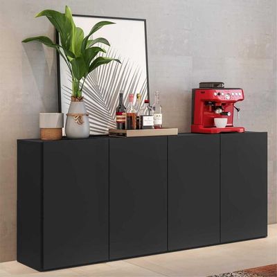 Aparador Buffet 4 Portas Veneza Multimóveis Preto