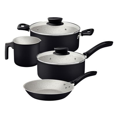 Jogo de Panelas Antiaderente Linz Tramontina Preto 4Pçs