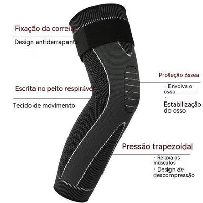 Joelheira De Compressao Meia Termica 3-4 Esporte Corrida Tensor Perna Coxa Panturrilha Articulada Circulacao Estabilidad