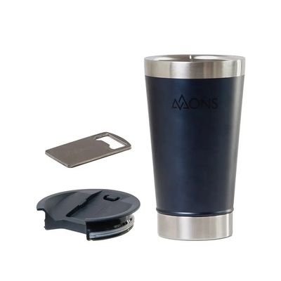 Copo Térmico Mons Em Aço Inox - 473ml - Com Tampa - Azul
