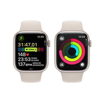 Apple Watch Series 9 (GPS 41 mm) Caixa Estelar de Alumínio com Pulseira Esportiva Estelar