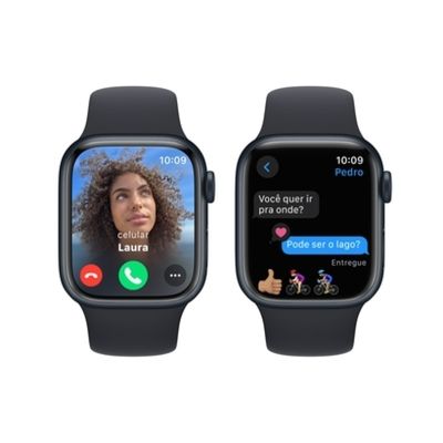 Apple Watch Series 9 (GPS 45 mm) Caixa Meia-noite em Alumínio com Pulseira Esportiva Meia-noite