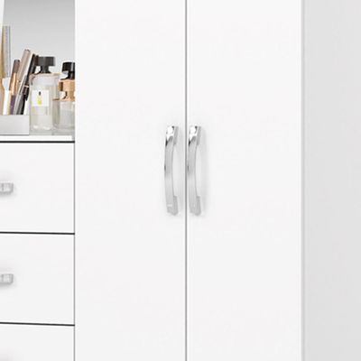 Comoda Multiuso 2 Portas 3 Gavetas Com Espelho 115 Cm B700 Branco Briz Branco