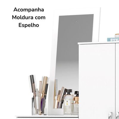 Comoda Multiuso 2 Portas 3 Gavetas Com Espelho 115 Cm B700 Branco Briz Branco