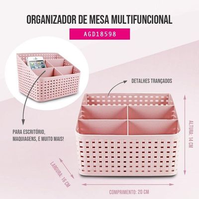 Organizador De Mesa Multifuncional Lifestyle Jacki Design Azul