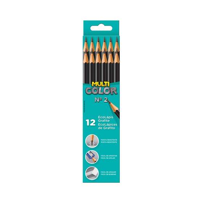 Lápis Grafite Faber-Castell Multicolor Nº 02 com 12 Unidades