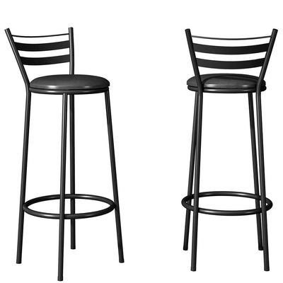 Banqueta Alta New Dubai Base Tubular 94x36 Cm Preto Assento Preto Artef Preto