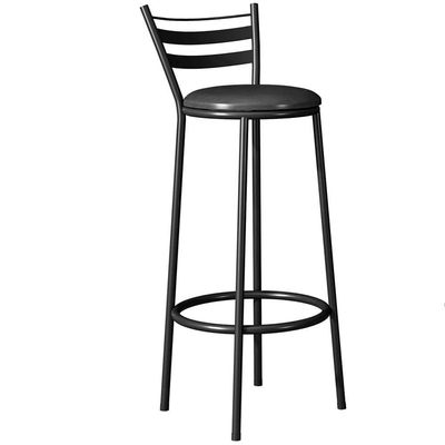 Banqueta Alta New Dubai Base Tubular 94x36 Cm Preto Assento Preto Artef Preto