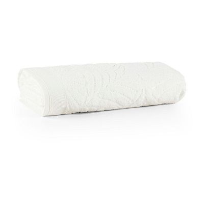 Jogo De Banho Native Fio Penteado Jacquard Folhas 05 Peças 100% Algodão - Off White