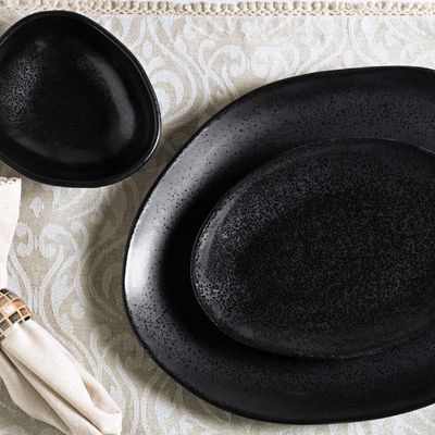 Conjunto De Pratos De Sobremesa Oval 06 Peças Orgânico Eclipse Porto Brasil