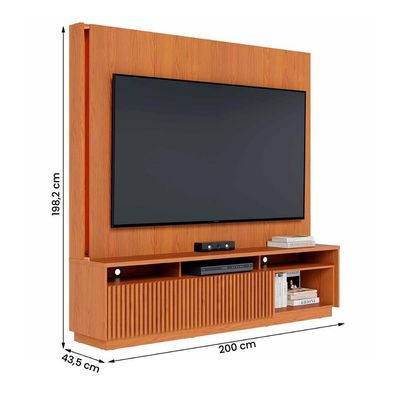 Home Estante Rack Jordão Para Tv Até 75 Polegadas Com Led Freijo Freijo