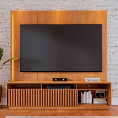 Home Estante Rack Jordão Para Tv Até 75 Polegadas Com Led Freijo Freijo