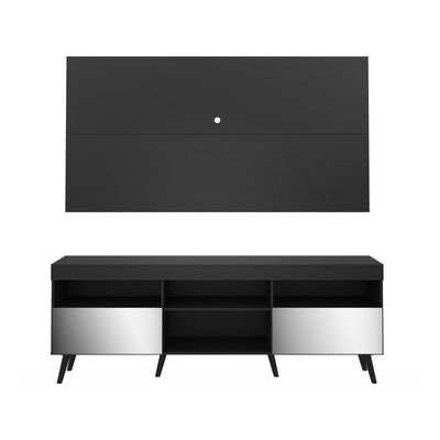 Rack Painel Com Espelho Para Tv Até 65´ Flórida Fg3138 Preto