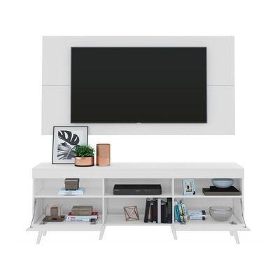 Rack Com Painel Retrô Com Espelho Para Tv Até 65´Fg3138