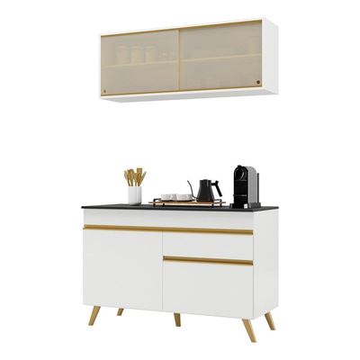 Cozinha Compacta Multimóveis Veneza Gw Fg3688 Branca