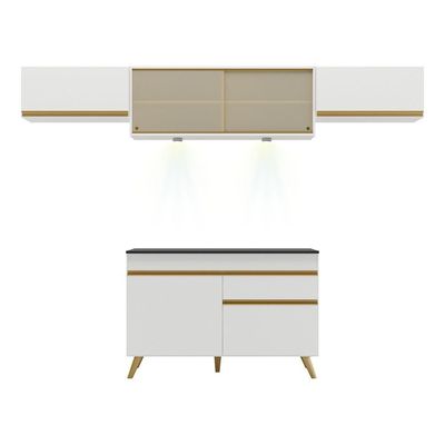 Cozinha Compacta 4 Peças Com Leds Veneza Up Multimóveis