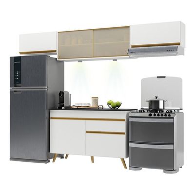 Cozinha Compacta 4 Peças Com Leds Veneza Up Multimóveis