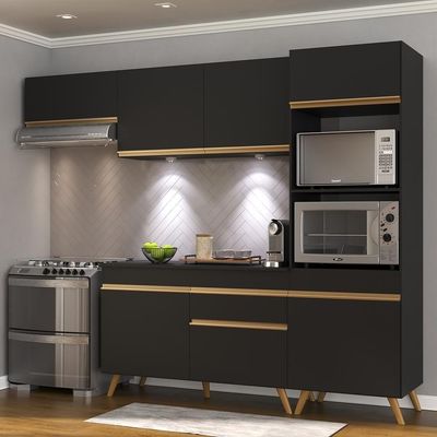 Cozinha Compacta 4 Peças Com Leds Veneza Up Multimóveis