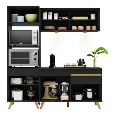 Cozinha Compacta 3 Peças Com Leds Veneza Up Multimóveis