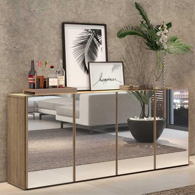 Aparador Buffet 4 Portas com Espelho Vegas Rustic