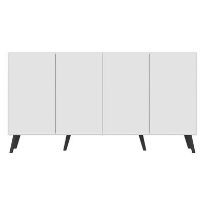 Aparador Buffet 4 Portas com Pés Retrô Branco/preto