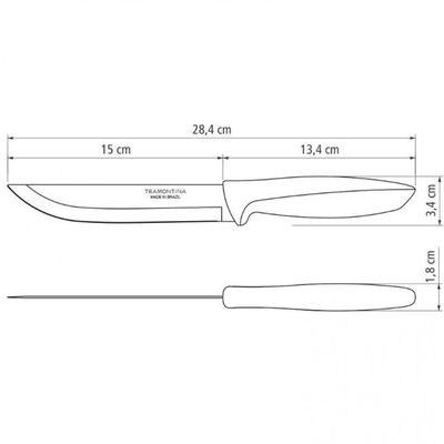 Faca 6 para Cozinha Plenus em Aço Inox Tramontina Off White