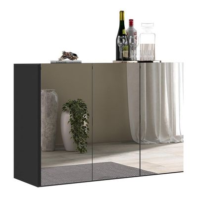 Aparador Buffet 3 Portas Suspenso Vegas V1012 Preto