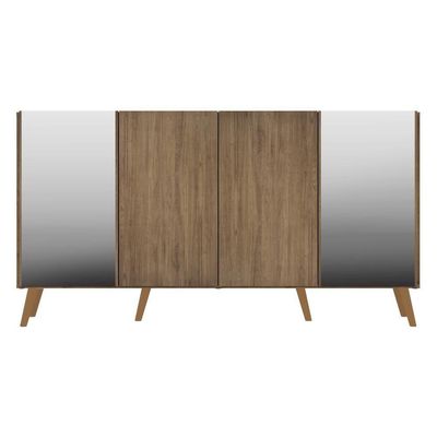 Aparador Buffet 4 Portas Suspenso Viena V3605 Rustic/Preto