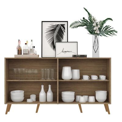 Aparador Buffet 4 Portas Suspenso Viena V3605 Rustic/Preto