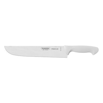 Faca Chef Tramontina Premium com Lamina em Aço Inox e Cabo de Polipropileno Branco 10"