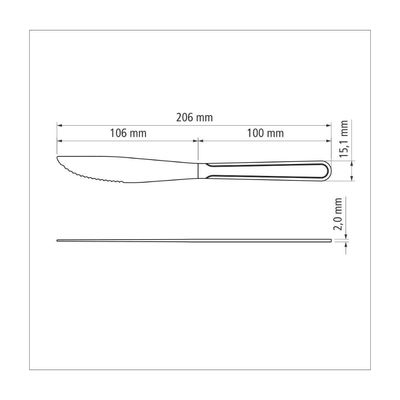 Kit 12 Faca para Churrasco Inox Buzios 4"