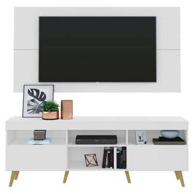 Rack Com Painel E Suporte Tv 65" Retrô Multimóveis V3134