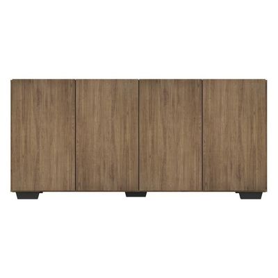 Aparador Buffet 4 Portas Multimóveis V3562 Preto/Natural
