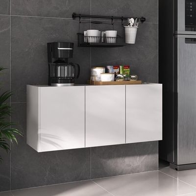 Balcão De Cozinha Suspenso 3 Portas Multimóveis Mp2166 Branco Branco