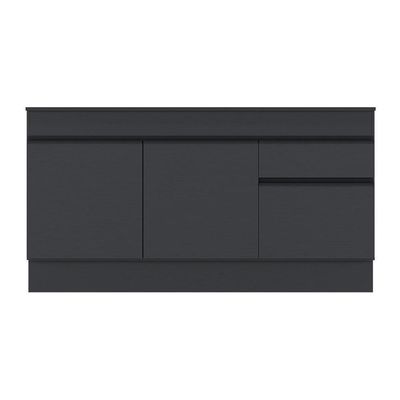 Balcão Cozinha Gabinete Pia 150cm Com Rodapé 3 Portas 1 Gaveta Veneza Multimóveis V2115 Preto Preto