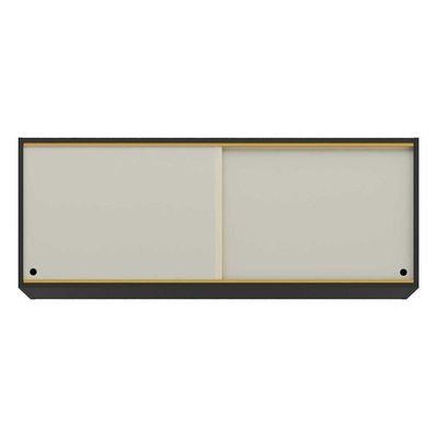 Armário De Cozinha Aéreo 120cm 2 Portas Vidro Veneza Multimóveis V3683 Preto/dourado Preto/dourado