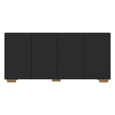 Aparador Buffet 4 Portas Multimóveis V3557 Preto/Natural