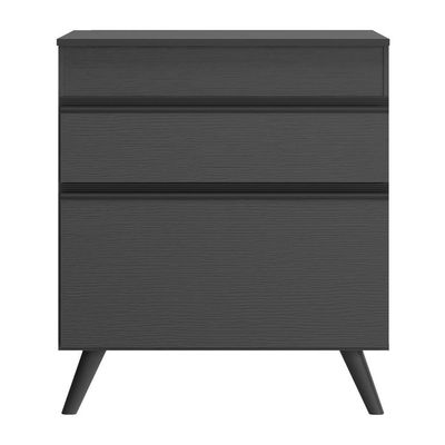 Balcão Cozinha Para Cooktop 70cm 1 Porta 1 Gaveta Veneza Multimóveis V3706 Preto Preto