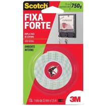 Fita Adesiva Dupla Face De Espuma Fixa Forte 12mmx1,5m - Scotch 3m