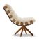 Poltrona Giratória Costela Suede Branco Base Madeira MA25 D'Rossi